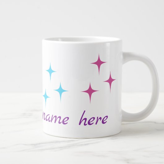 Cute Unicorn & Stars Jumbo-Tasse (Rechts)
