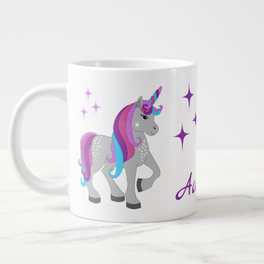 Cute Unicorn & Stars Jumbo-Tasse (Links)