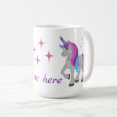 Cute Unicorn & Stars Kaffeetasse (VorderseiteRechts)
