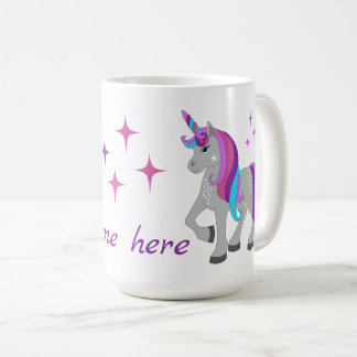 Cute Unicorn & Stars Kaffeetasse