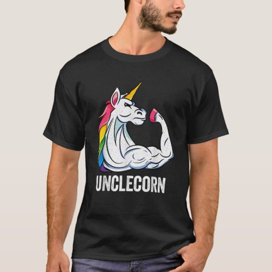 Cute Unicorn Uncle Girl Birthday Party Apparel Unc T-Shirt (Vorderseite)