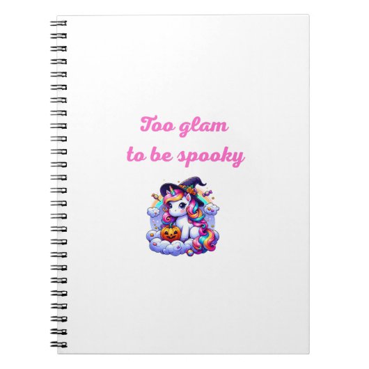 Cute Unicorn Witch Illustration Notizblock (Vorderseite)