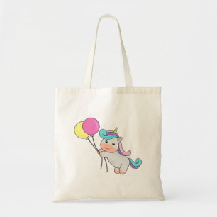 Cute Unicorn with Balloons Tragetasche