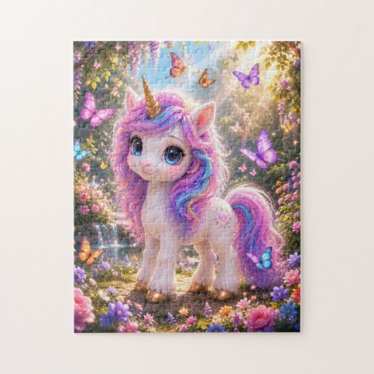 Cute Unicorn with Butterflies Jigsaw Puzzle (Vertikal)