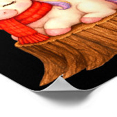 Cute Unicorn With F Christmas Xmas Holiday  Poster (Ecke)