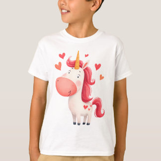 Cute Unicorn with Hearts – Magical Kids  T-Shirt
