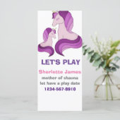 Cute unicorns kids calling card (Stehend Vorderseite)