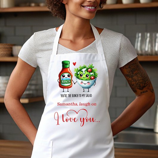 Cute Valentine Apron Funny Food Quotes Custom Name Schürze
