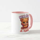 Cute Valentine Bear – Bear Hugs & Kisses Tasse (VorderseiteRechts)