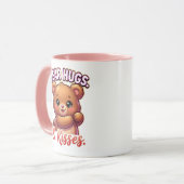 Cute Valentine Bear – Bear Hugs & Kisses Tasse (Vorderseite Links)