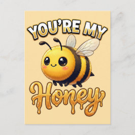 Cute Valentine Bee – You’re My Honey Postkarte