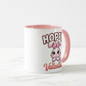 Cute Valentine Bunny – Hoppy Valentine Tasse (VorderseiteRechts)
