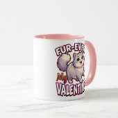 Cute Valentine Cat – Fur-Ever My Valentine Tasse (VorderseiteRechts)