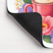 Cute Valentine Cocoa Mugs with Flowers & Hearts Mousepad (Ecke)