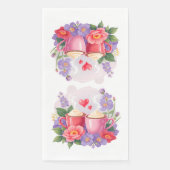 Cute Valentine Cocoa Mugs with Flowers & Hearts Serviette (Vorderseite)