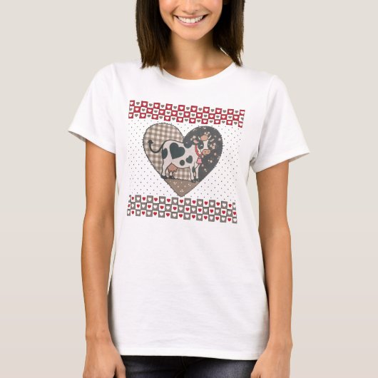 Cute Valentine Cow Lovers T-Shirt (Vorderseite)