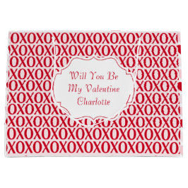 Cute Valentine Day XOXO Red And Pink Große Geschenktüte