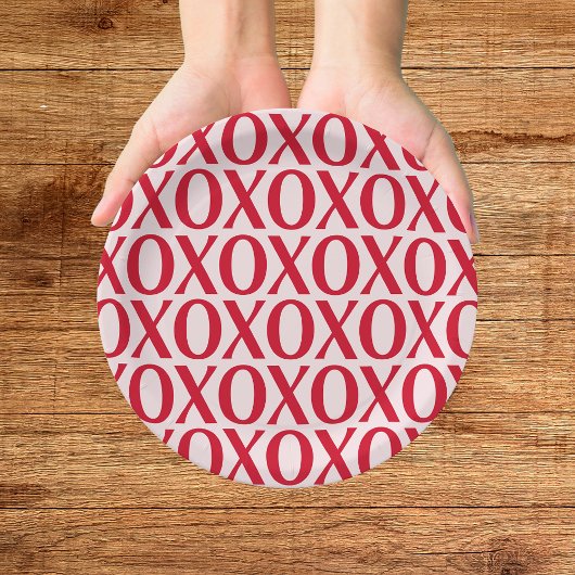 Cute Valentine Day XOXO Red And Pink Pappteller