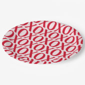 Cute Valentine Day XOXO Red And Pink Pappteller (Schrägansicht)