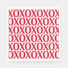 Cute Valentine Day XOXO Red And Pink Serviette