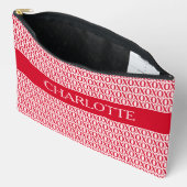 Cute Valentine Day XOXO Red And Pink Zubehörtasche (Offen)