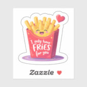 Cute Valentine French Fries Pun Aufkleber (Blatt)