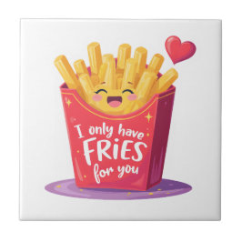 Cute Valentine French Fries Pun Fliese