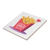 Cute Valentine French Fries Pun Fliese (Seite)