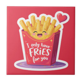 Cute Valentine French Fries Pun Fliese