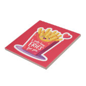 Cute Valentine French Fries Pun Fliese (Seite)