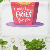 Cute Valentine French Fries Pun Geschirrtuch (Gefaltet)