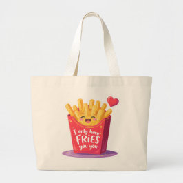 Cute Valentine French Fries Pun Jumbo Stoffbeutel
