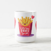 Cute Valentine French Fries Pun Kaffeetasse (Mittel)