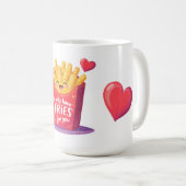 Cute Valentine French Fries Pun Kaffeetasse (VorderseiteRechts)