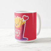 Cute Valentine French Fries Pun Kaffeetasse (VorderseiteRechts)