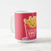 Cute Valentine French Fries Pun Kaffeetasse (Vorderseite Links)