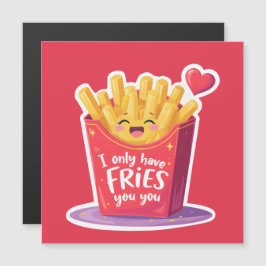 Cute Valentine French Fries Pun Magnetkarte
