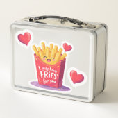 Cute Valentine French Fries Pun Metall Brotdose (Rückseite)