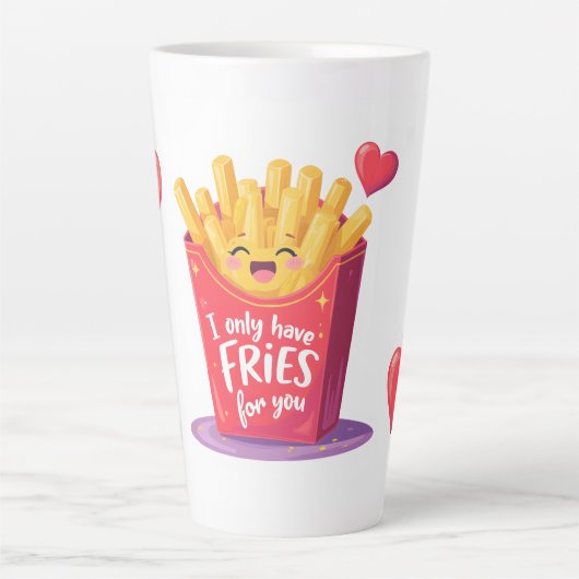 Cute Valentine French Fries Pun Milchtasse (Vorderseite)