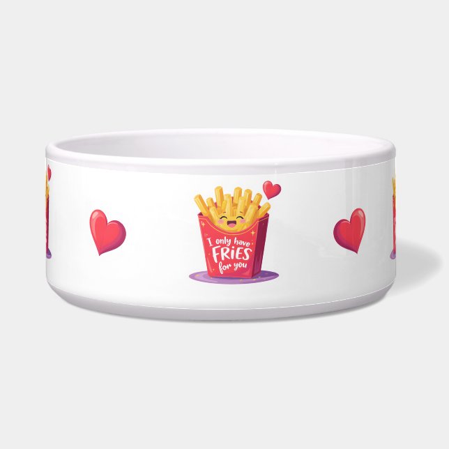 Cute Valentine French Fries Pun Napf (Vorderseite)
