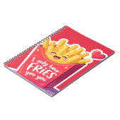 Cute Valentine French Fries Pun Notizblock (Linke Seite)
