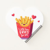 Cute Valentine French Fries Pun Notizblock (Rückseite)
