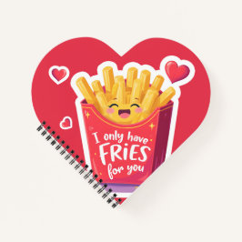 Cute Valentine French Fries Pun Notizblock
