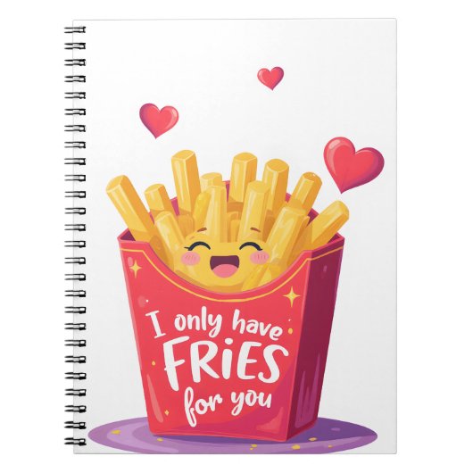 Cute Valentine French Fries Pun Notizblock (Vorderseite)