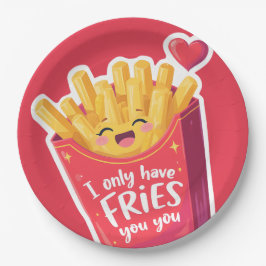 Cute Valentine French Fries Pun Pappteller