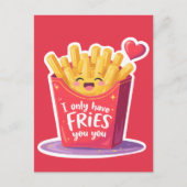 Cute Valentine French Fries Pun Postkarte (Vorderseite)
