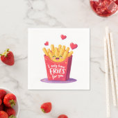 Cute Valentine French Fries Pun Serviette (Beispiel)