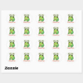 Cute Valentine Frog – I’m So Hoppy for You Runder Aufkleber (Blatt)