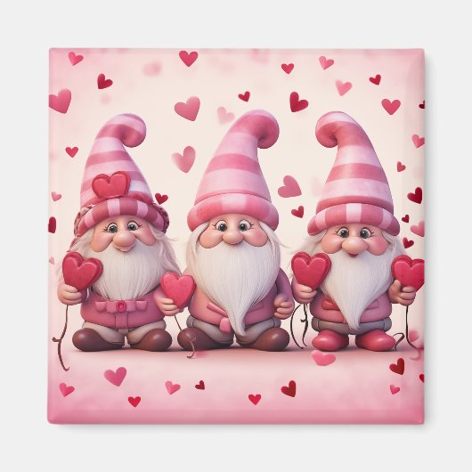 Cute Valentine Gnome Magnet (Vorne)