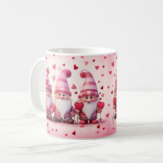 Cute Valentine Gnome Mug Kaffeetasse (Vorderseite Links)